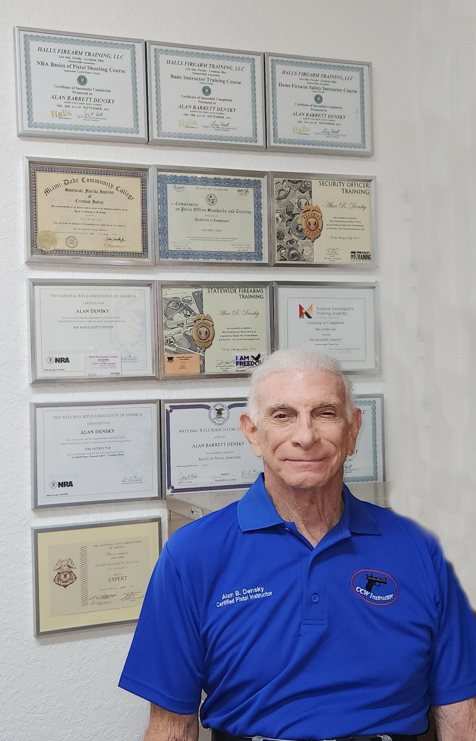 Alan B. Densky Florida concealed carry instructor NRA firearms instructor