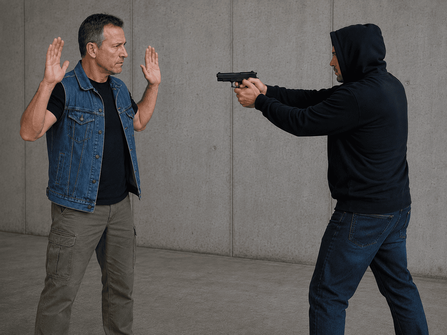 feign compliance when attacked by armed suspect