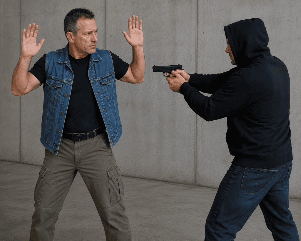 armed robbery self defense tactics