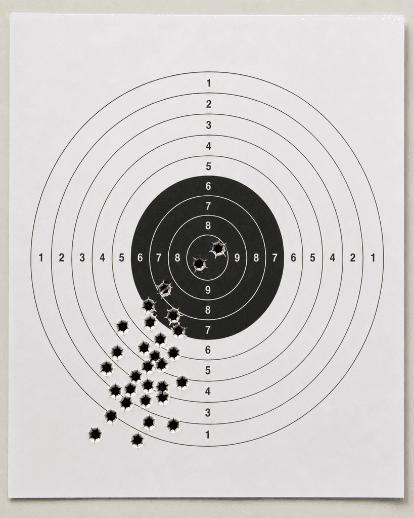target indicating flinching
